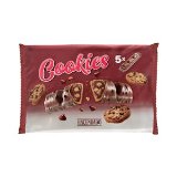 Barritas de barquillo Cookies cobertura de cacao con pepitas y rellenas de galleta