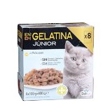 Bocaditos en gelatina gato júnior Delikuit con pollo y pavo