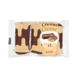 Caña de hojaldre rellena de crema sabor vainilla Hacendado con cobertura de cacao
