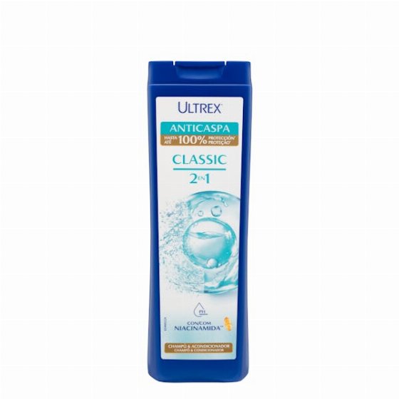 Champú y acondicionador anticaspa Classic 2 en 1 Ultrex todo tipo de cabello