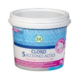 Cloro 5 acciones disolución lenta tabletas para piscina