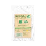 Cucharas de plástico Bosque Verde reutilizables