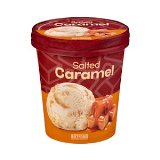 Helado salted caramel Hacendado con salsa de caramelo salado
