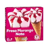 Helado cucurucho sabor fresa nata Hacendado