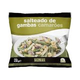 Salteado de gambas, espárragos verdes, ajos tiernos, champiñón y cebolla Hacendado ultracongelado