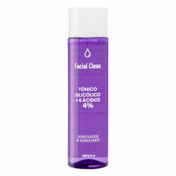 Tónico facial glicólico + 6 ácidos 4% Facial Clean renovador e hidratante